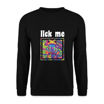 Psychedelic Acid Folk Trance Rock EDM Goa Rave - Unisex Pullover - Schwarz - Vorne - Alina (178cm) & Michal (187cm)