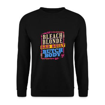 Retro design: beach blonde, poorly built – - Unisex Sweatshirt - black - Front - Alina (178cm) & Michal (187cm)