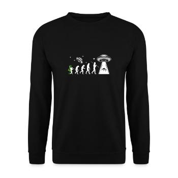Extraterrestre, OVNI, UAP, Espace, Objet volant spatial - Sweat-shirt Unisexe - noir - Devant - Alina (178cm) & Michal (187cm)