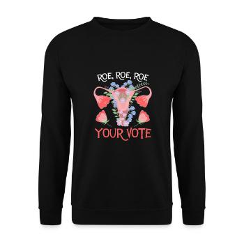 Floral Feminist Flowers Starke Frau, Starke Stimme - Unisex Pullover - Schwarz - Vorne - Alina (178cm) & Michal (187cm)