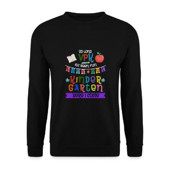 Farewell to preschool: Kindergarten, here I come! - Unisex Sweatshirt - black - Front - Alina (178cm) & Michal (187cm)