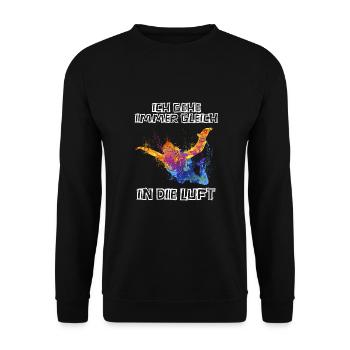 Skydive Freefly Fallschirmspringer Shirt Skydiving - Unisex Sweatshirt - black - Front - Alina (178cm) & Michal (187cm)
