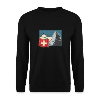 Switzerland Holidays Skiing Hiking Mountains Switzerland - Unisex Sweatshirt - black - Front - Alina (178cm) & Michal (187cm)