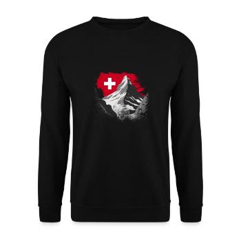 Switzerland Holidays Skiing Hiking Mountains Switzerland - Unisex Sweatshirt - black - Front - Alina (178cm) & Michal (187cm)