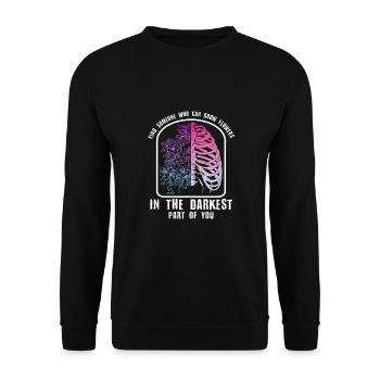 Blumen In Den Dunkelsten Teilen Von Ihnen! - Unisex Pullover - Schwarz - Vorne - Alina (178cm) & Michal (187cm)