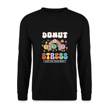Groovy Testing Day School Outfits for All Classes - Unisex Sweatshirt - black - Front - Alina (178cm) & Michal (187cm)