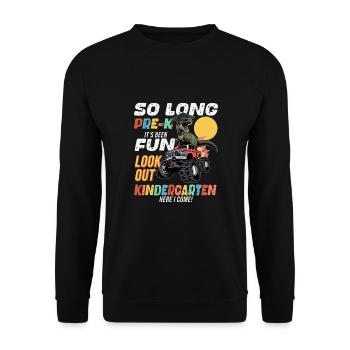 Cadeau de chambre d’enfant dinosaure Dino skateboard - Sweat-shirt Unisexe - noir - Devant - Alina (178cm) & Michal (187cm)