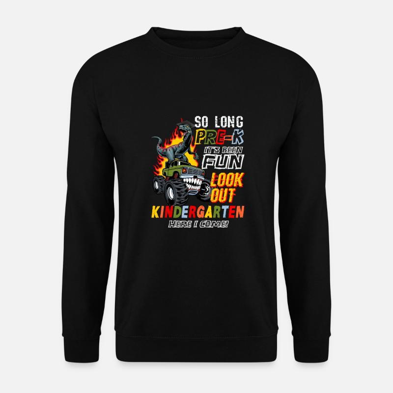 Kindergarten Geschenk Dinosaurier Dino Skateboard - Unisex Pullover - Schwarz