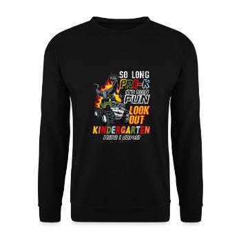 Remise des diplômes de la maternelle Dino Dinosaure T-Rex Fun - Sweat-shirt Unisexe - noir - Devant - Alina (178cm) & Michal (187cm)