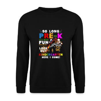 Kindergarten Abschluss Dino Dinosaur T-Rex Spaß - Unisex Pullover - Schwarz - Vorne - Alina (178cm) & Michal (187cm)