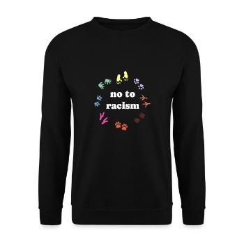 against racism, against the right, against Nazis, love - Unisex Sweatshirt - black - Front - Alina (178cm) & Michal (187cm)