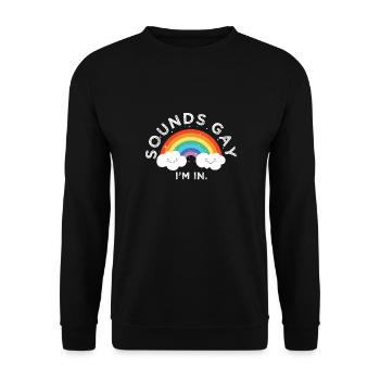 Gender Lesben, Schwule, Trans, Queer Regenbogen - Unisex Pullover - Schwarz - Vorne - Alina (178cm) & Michal (187cm)