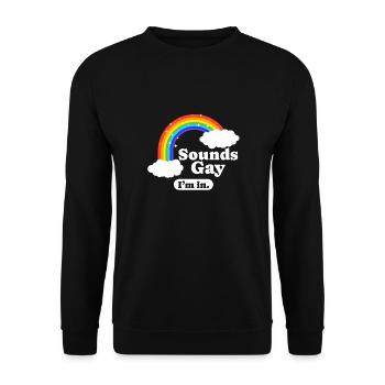 Gender Lesben, Schwule, Trans, Queer Regenbogen - Unisex Pullover - Schwarz - Vorne - Alina (178cm) & Michal (187cm)
