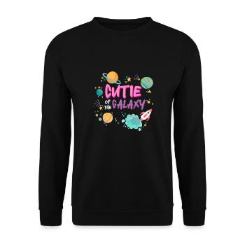 Mignonne de la galaxie ! Jolie Fille, Enfants, Bébé Fille - Sweat-shirt Unisexe - noir - Devant - Alina (178cm) & Michal (187cm)