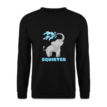 Lustiger Elefant Unangemessener Witz, Nerd, Geek - Unisex Pullover - Schwarz - Vorne - Alina (178cm) & Michal (187cm)