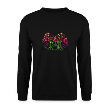 Drums Schlagzeuger Schlagzeugspieler Drummer - Unisex Pullover - Schwarz - Vorne - Alina (178cm) & Michal (187cm)