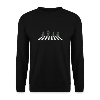 Aliens Crossing Road A Funny Sci-Fi Fans - Unisex Sweatshirt - black - Front - Alina (178cm) & Michal (187cm)