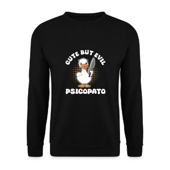 SWEET BUT EVIL: PSYCHOPAT Halloween Creepy Horror - Unisex Sweatshirt - black - Front - Alina (178cm) & Michal (187cm)