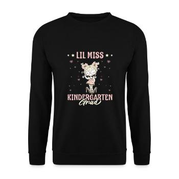 Lil Miss Kindergarten Jour de remise des diplômes Girl - Sweat-shirt Unisexe - noir - Devant - Alina (178cm) & Michal (187cm)
