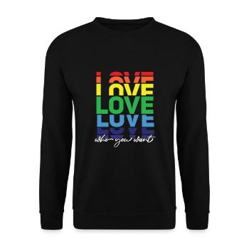 Gender Lesbians, Gays, Trans, Queer Rainbow - Unisex Sweatshirt - black - Front - Alina (178cm) & Michal (187cm)