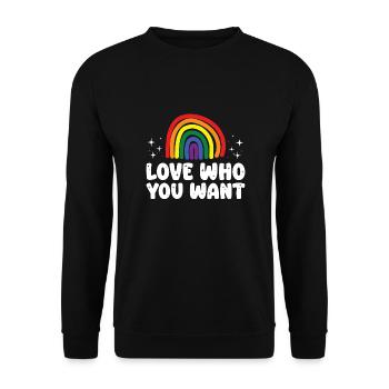 Gender Lesbians, Gays, Trans, Queer Rainbow - Unisex Sweatshirt - black - Front - Alina (178cm) & Michal (187cm)