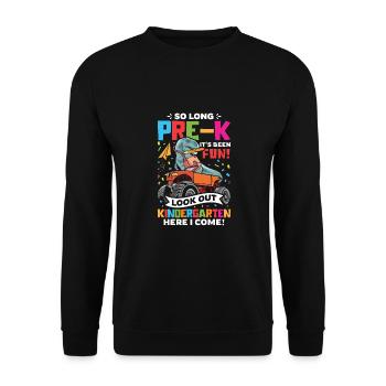 Cadeau de chambre d’enfant dinosaure Dino skateboard - Sweat-shirt Unisexe - noir - Devant - Alina (178cm) & Michal (187cm)