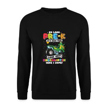 Cadeau de chambre d’enfant dinosaure Dino skateboard - Sweat-shirt Unisexe - noir - Devant - Alina (178cm) & Michal (187cm)