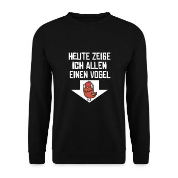 Oiseau pour les farceurs et les amateurs d’humour nerd - Sweat-shirt Unisexe - noir - Devant - Alina (178cm) & Michal (187cm)