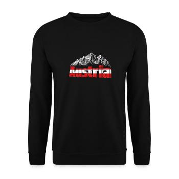 Austria Vacation Eagle Alps Mountains Gift - Unisex Sweatshirt - black - Front - Alina (178cm) & Michal (187cm)