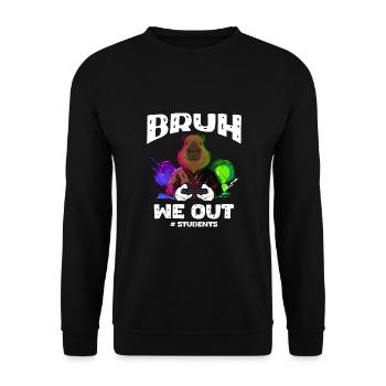 Outfit for students, fun for school days and gamers - Unisex Sweatshirt - black - Front - Alina (178cm) & Michal (187cm)