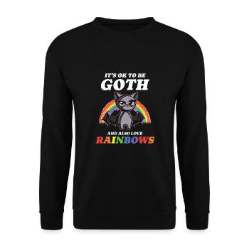 Goth Rock Satan Einhorn Festivals Death Metal - Unisex Pullover - Schwarz - Vorne - Alina (178cm) & Michal (187cm)