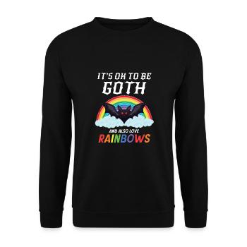 Goth Rock Satan Einhorn Festivals Death Metal - Unisex Pullover - Schwarz - Vorne - Alina (178cm) & Michal (187cm)