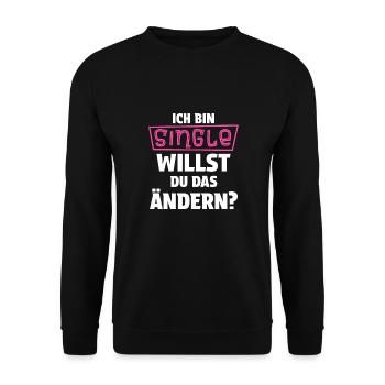Drôle Solo Célibataire Hommes Célibataire Célibataire - Sweat-shirt Unisexe - noir - Devant - Alina (178cm) & Michal (187cm)
