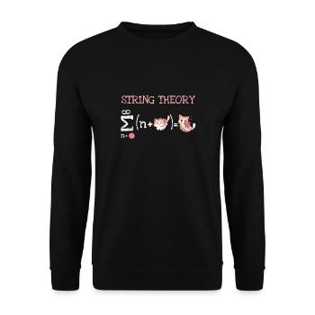 String Theory Nerd Schrödinger's Cat - Unisex Sweatshirt - black - Front - Alina (178cm) & Michal (187cm)
