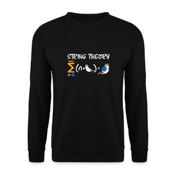 String Theory Nerd Schrödinger's Cat - Unisex Sweatshirt - black - Front - Alina (178cm) & Michal (187cm)
