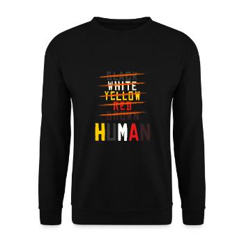 against racism, against the right, against Nazis, love - Unisex Sweatshirt - black - Front - Alina (178cm) & Michal (187cm)