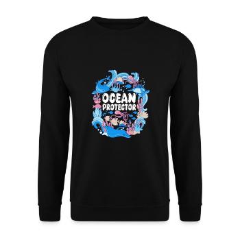 Environmental Protection, Nature Conservation, Ocean Protector, Planet - Unisex Sweatshirt - black - Front - Alina (178cm) & Michal (187cm)