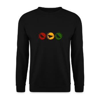 Rastafari Music Vibes Only Rasta Jamaica Reggae - Unisex Sweatshirt - black - Front - Alina (178cm) & Michal (187cm)