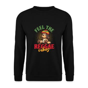 Rastafari Music Vibes Only Rasta Jamaica Reggae - Unisex Sweatshirt - black - Front - Alina (178cm) & Michal (187cm)