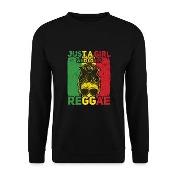 Rastafari Girl, Festival Rasta Jamaika Reggae - Unisex Pullover - Schwarz - Vorne - Alina (178cm) & Michal (187cm)