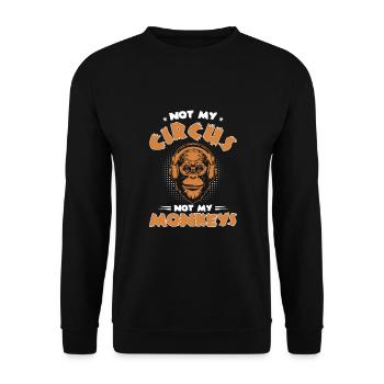 Pas mon cirque, pas mes singes ! - Sweat-shirt Unisexe - noir - Devant - Alina (178cm) & Michal (187cm)