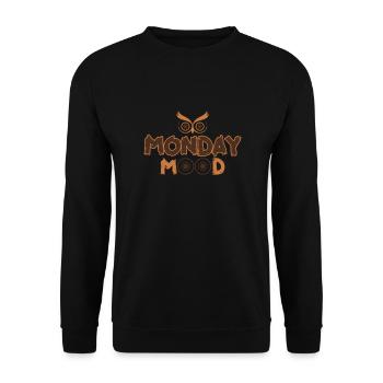 Monday Mood, Eule, Statement funny Montags Montag - Unisex Sweatshirt - black - Front - Alina (178cm) & Michal (187cm)