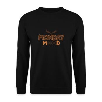 Monday Mood, Eule, Statement funny Montags Montag - Unisex Sweatshirt - black - Front - Alina (178cm) & Michal (187cm)