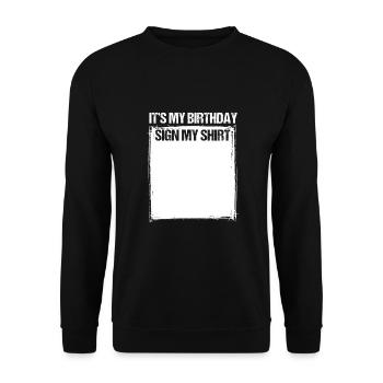 Gift Round Birthday Party Celebration Birthday - Unisex Sweatshirt - black - Front - Alina (178cm) & Michal (187cm)