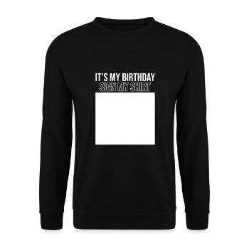 Gift Round Birthday Party Celebration Birthday - Unisex Sweatshirt - black - Front - Alina (178cm) & Michal (187cm)