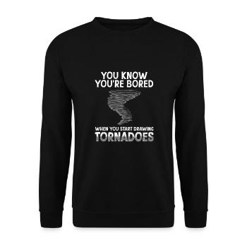 Funny Science Humor Nerd Geek Tornado - Unisex Sweatshirt - black - Front - Alina (178cm) & Michal (187cm)
