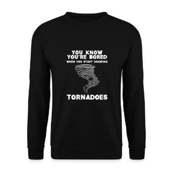 Funny Science Humor Nerd Geek Tornado - Unisex Sweatshirt - black - Front - Alina (178cm) & Michal (187cm)