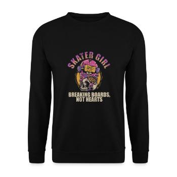 Skateboarder Skater Girl Frauen Sk8er Skateboard - Unisex Pullover - Schwarz - Vorne - Alina (178cm) & Michal (187cm)