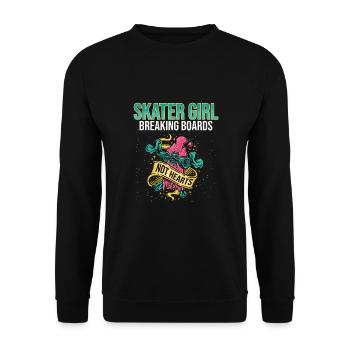 Skateboarder Skater Girl Women Sk8er Skateboard - Unisex Sweatshirt - black - Front - Alina (178cm) & Michal (187cm)