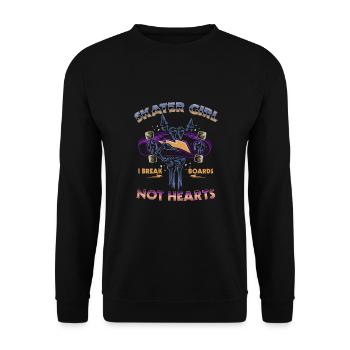 Skateboarder Skater Girl Women Sk8er Skateboard - Unisex Sweatshirt - black - Front - Alina (178cm) & Michal (187cm)